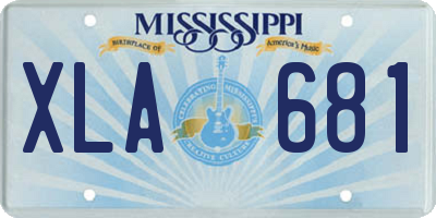 MS license plate XLA681