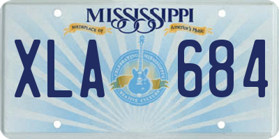 MS license plate XLA684
