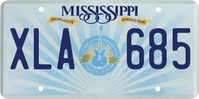 MS license plate XLA685