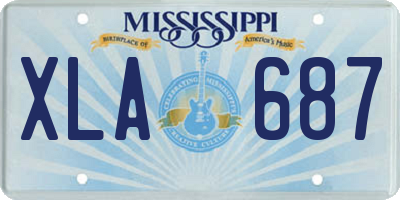 MS license plate XLA687
