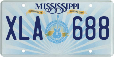 MS license plate XLA688