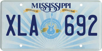 MS license plate XLA692