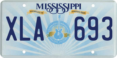 MS license plate XLA693