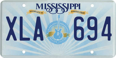 MS license plate XLA694