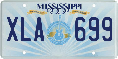 MS license plate XLA699