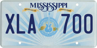 MS license plate XLA700