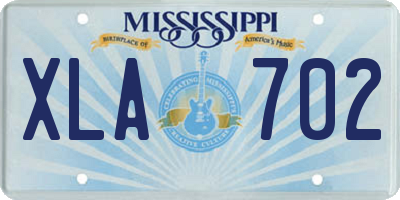 MS license plate XLA702