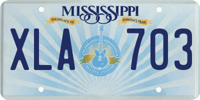 MS license plate XLA703