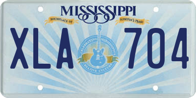 MS license plate XLA704