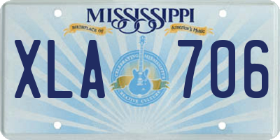 MS license plate XLA706