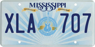 MS license plate XLA707