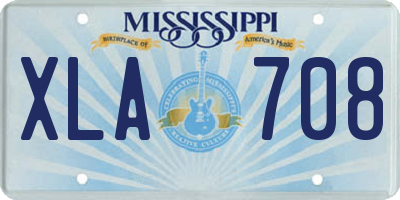 MS license plate XLA708