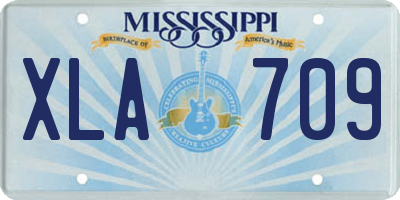 MS license plate XLA709