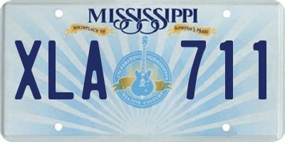 MS license plate XLA711