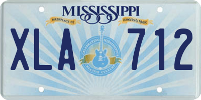 MS license plate XLA712