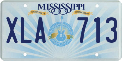 MS license plate XLA713