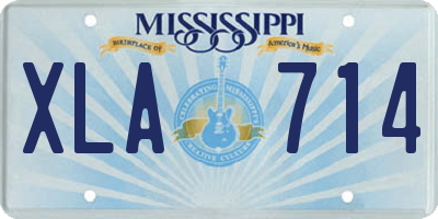 MS license plate XLA714