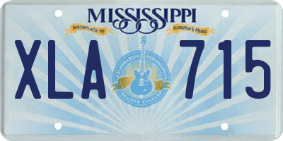 MS license plate XLA715