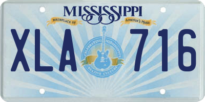 MS license plate XLA716