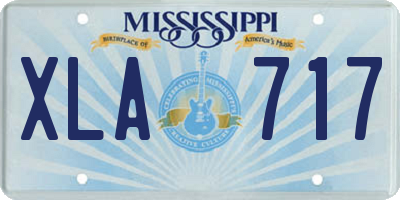MS license plate XLA717