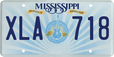 MS license plate XLA718