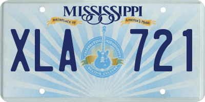 MS license plate XLA721