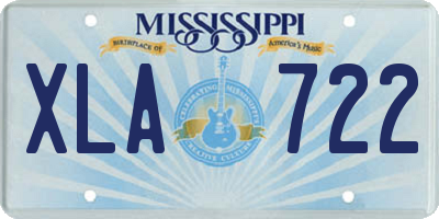 MS license plate XLA722