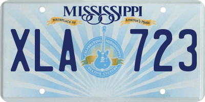 MS license plate XLA723