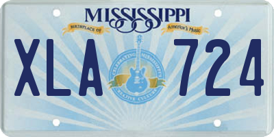 MS license plate XLA724