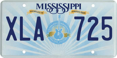 MS license plate XLA725