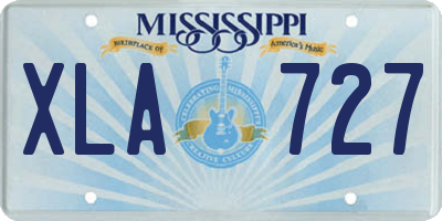 MS license plate XLA727