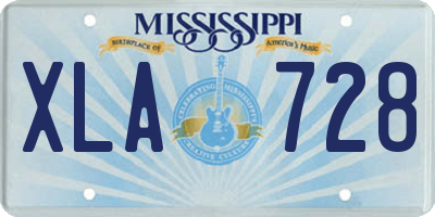 MS license plate XLA728
