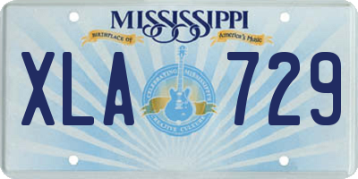 MS license plate XLA729