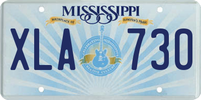 MS license plate XLA730