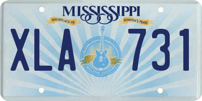 MS license plate XLA731