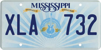 MS license plate XLA732
