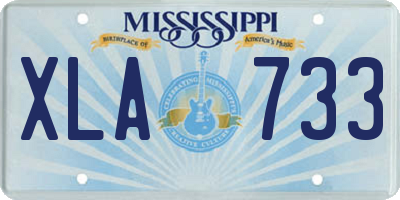 MS license plate XLA733