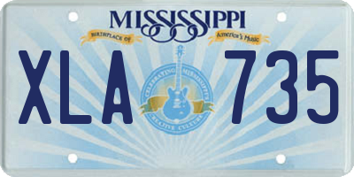 MS license plate XLA735
