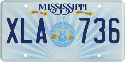 MS license plate XLA736