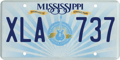 MS license plate XLA737