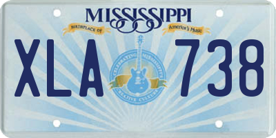 MS license plate XLA738