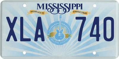 MS license plate XLA740