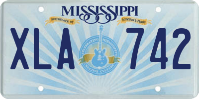 MS license plate XLA742