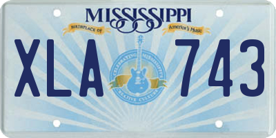 MS license plate XLA743