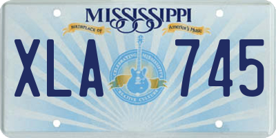 MS license plate XLA745