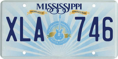 MS license plate XLA746