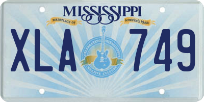 MS license plate XLA749