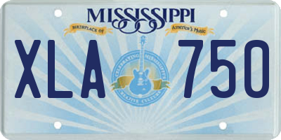 MS license plate XLA750