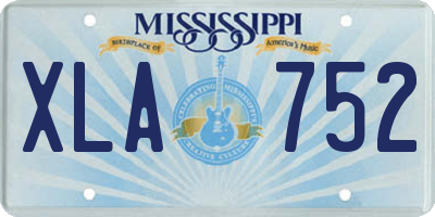 MS license plate XLA752