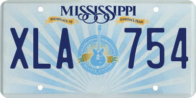 MS license plate XLA754
